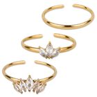 Set Anillos De Mujer Zirconias Joyería Regalos Novia Luckyly