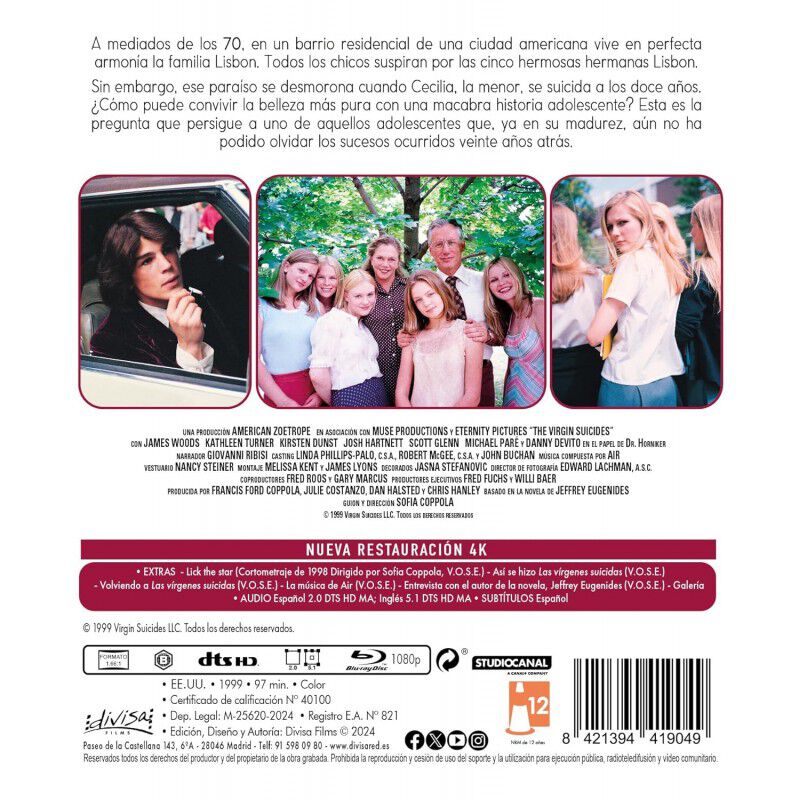 Las v&iacute;rgenes suicidas [Blu-ray] (1999) image number null