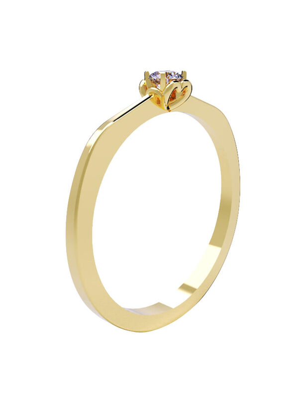 Anillo de Compromiso en Oro Amarillo 14K con Ci... image number null