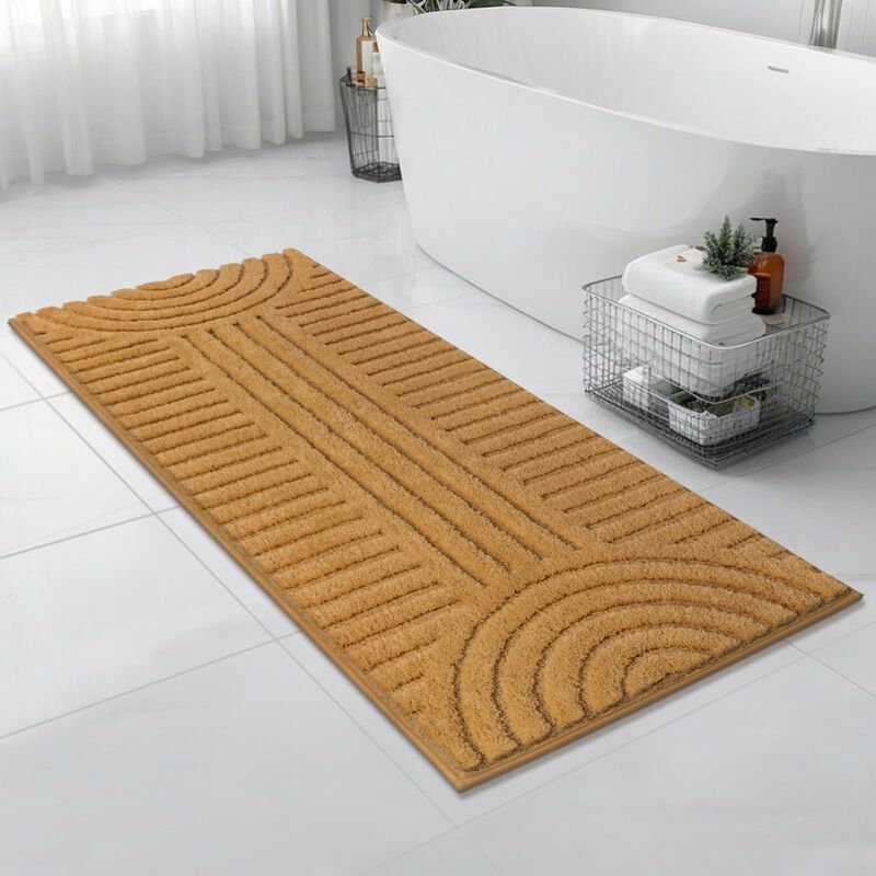 Alfombra De Ba&ntilde;o Shacos 61 cm X 152 cm Mostaza ... image number null