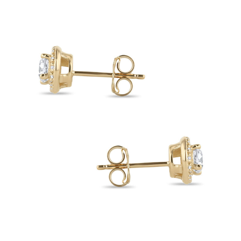 Aretes Oro Amarillo 14k Con Zirconias Elegantes image number null