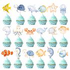 Adorno Para Cupcakes Statwthma 36 Piezas De Animales Marinos En Cartulina
