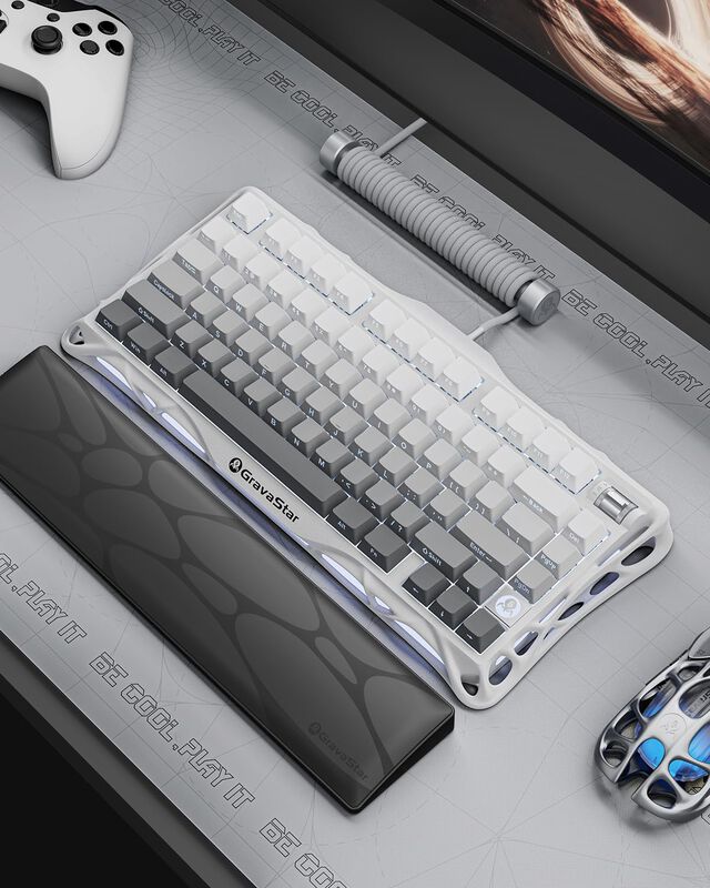 Teclado Mec&aacute;nico Inal&aacute;mbrico Para Juegos Gravas... image number null