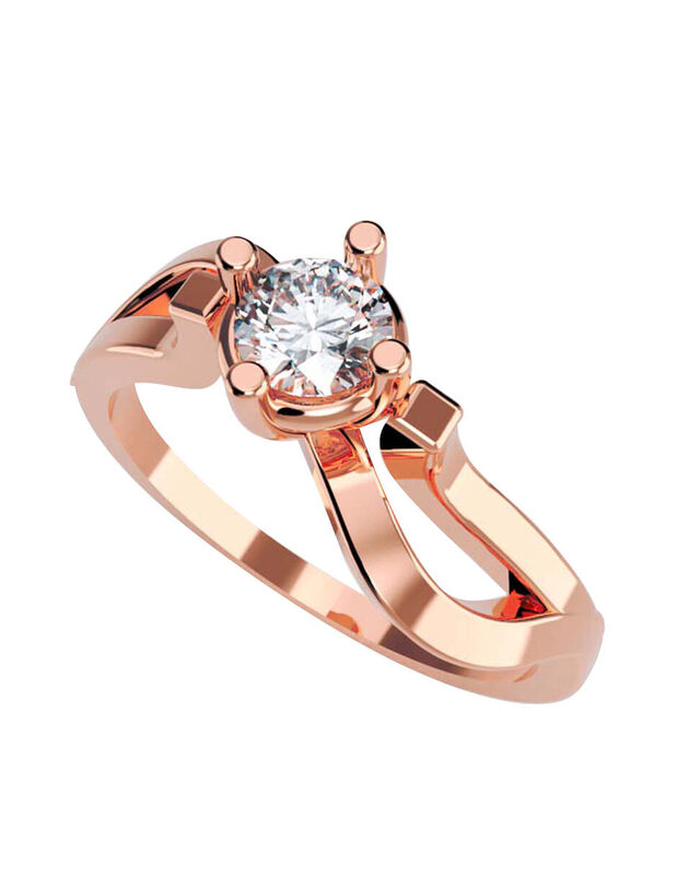 Anillo de Compromiso en Oro Rosa 14K con Circon... image number null