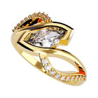 Anillo de Compromiso en Oro Amarillo 10K con Circonia -  Talla:7.5/ FJ582-10Y-CZ-75