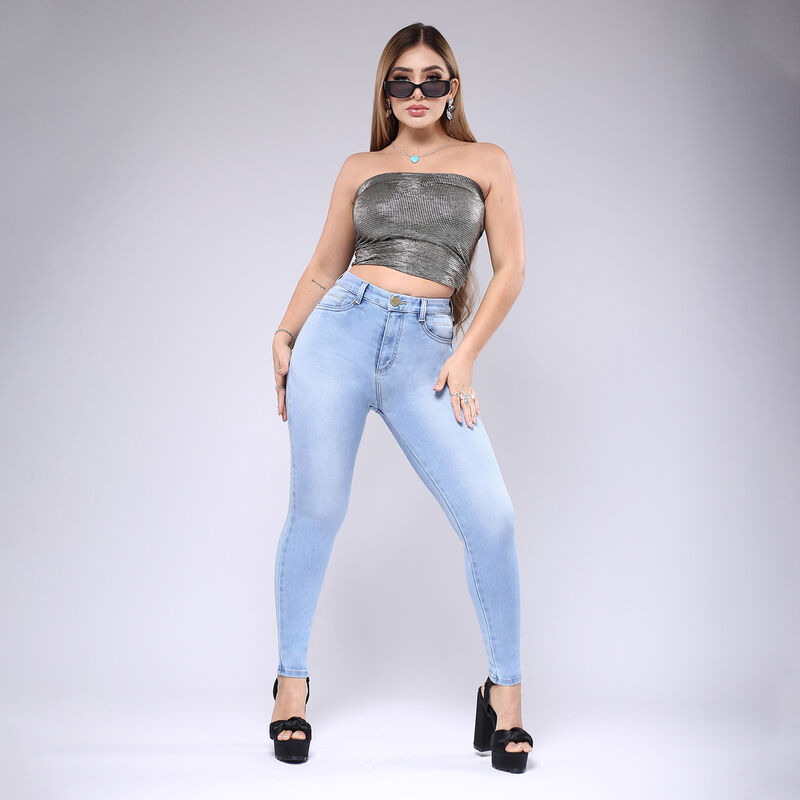 Pantal&oacute;n Mujer Super Skinny Tiro Medio Mezclill... image number null