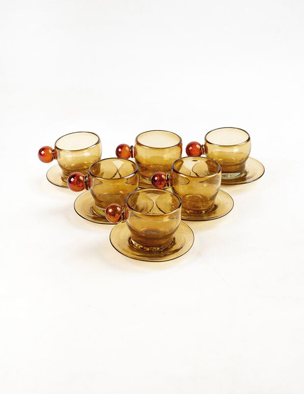 Tazas c/ Platos Set de 6 Tazas con Plato de Vid... image number null