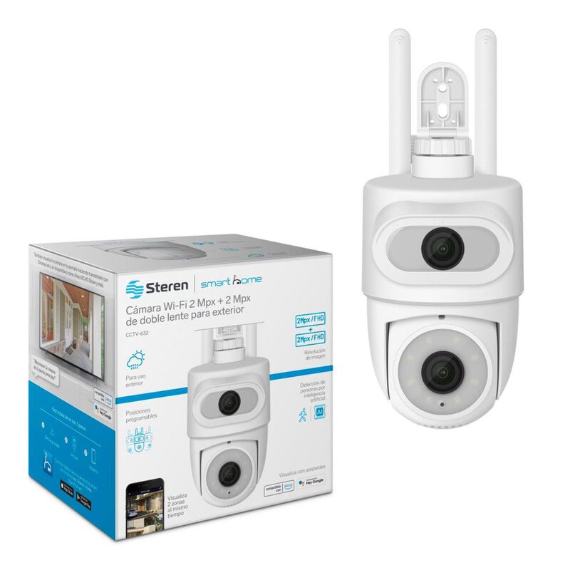 C&aacute;mara de seguridad Wi-Fi* de doble lente 2 Mpx... image number null