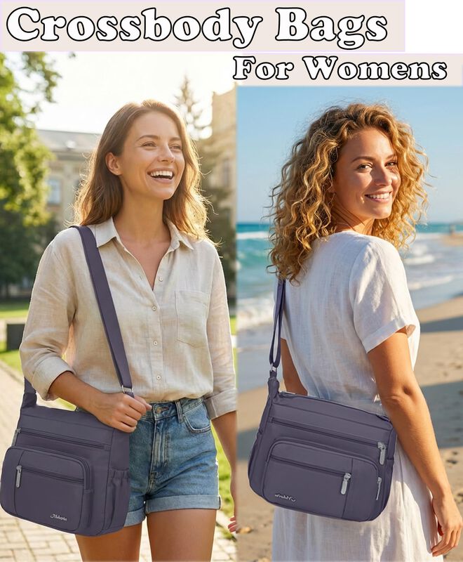 Bolso Wytidian De Nylon Impermeable P&uacute;rpura Med... image number null