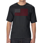 Camiseta Alta y Larga Word Art Para Hombre - Proud To Be An American - Negro