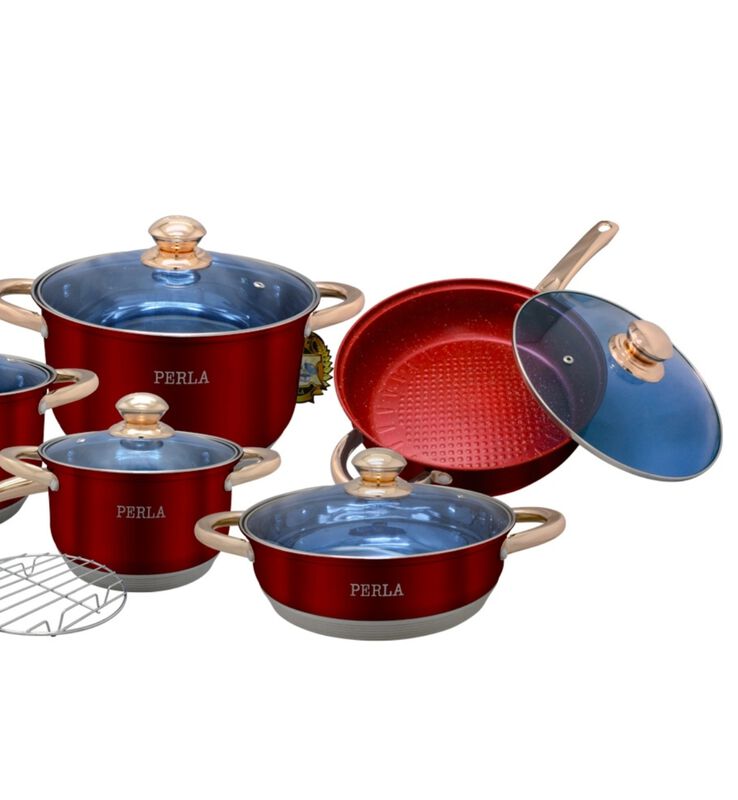 Bater&iacute;a de Cocina Perla DELUXE RED 13 Piezas Ac... image number null