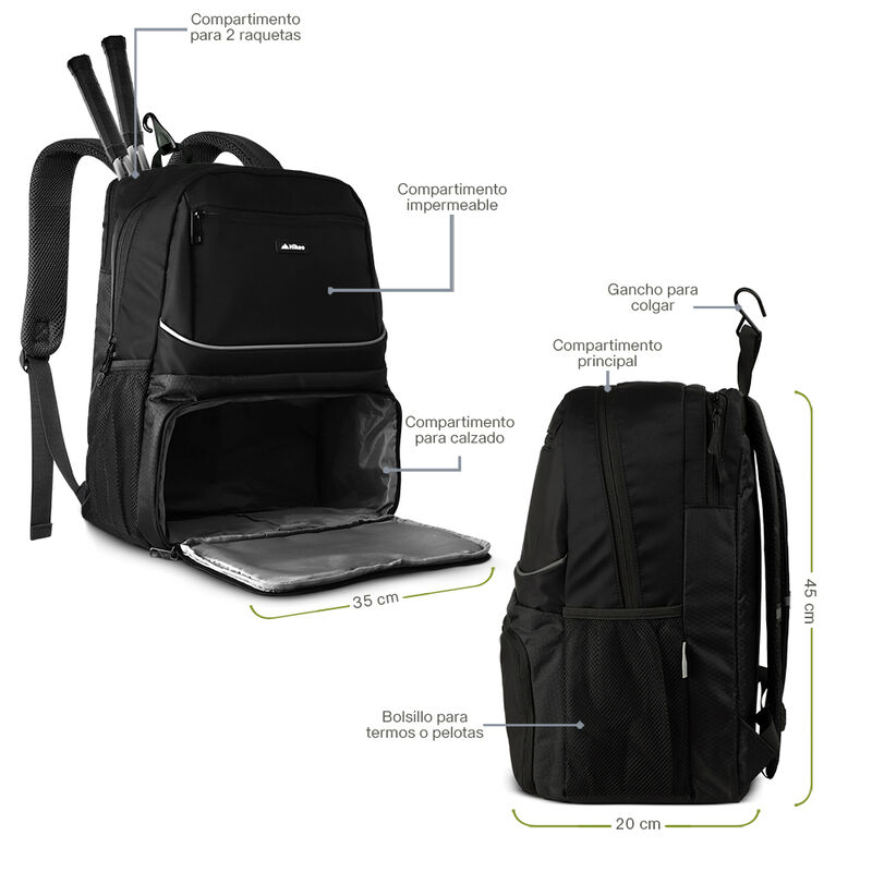 Mochila Deportiva para Tenis 2 Raquetas Maleta ... image number null