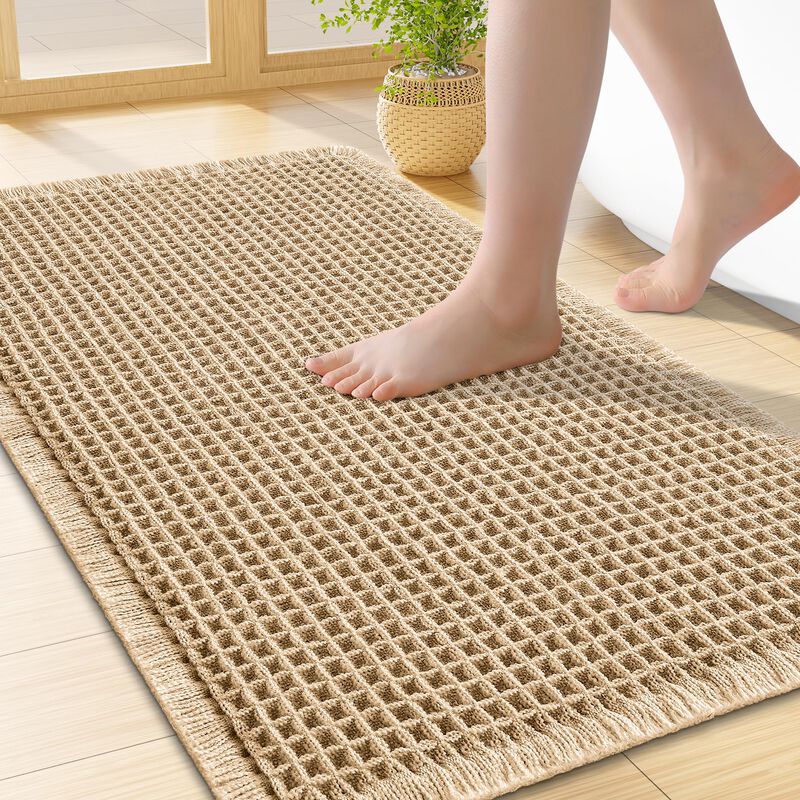 Tapete Smiry Waffle Para Ba&ntilde;o 61x41 cm Marr&oacute;n S... image number null