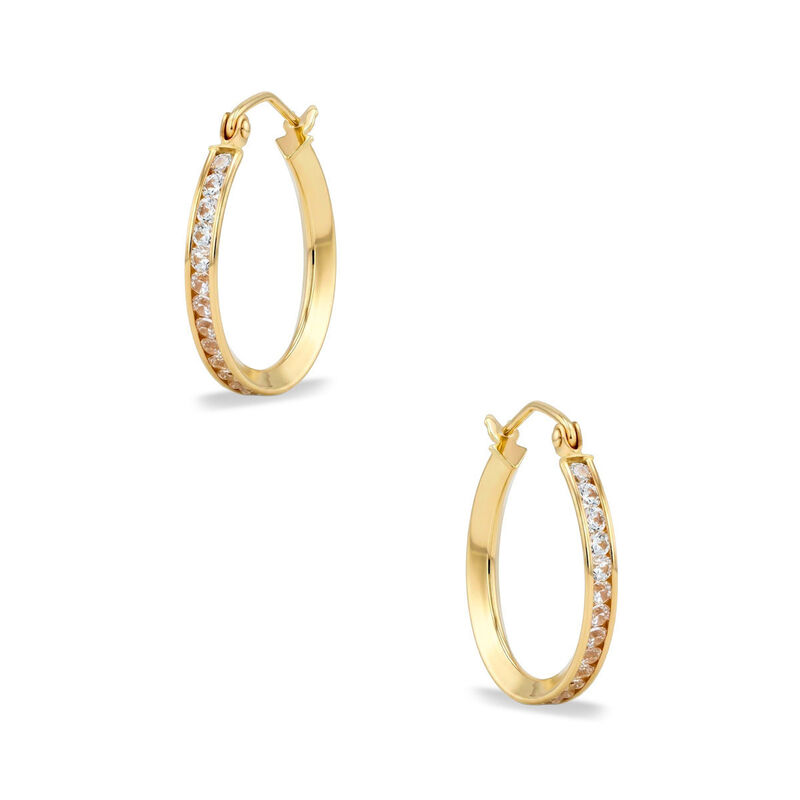 Arracadas De Oro Amarillo Felxibles 14k Con Zir... image number null