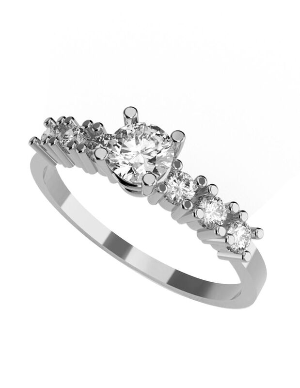 Anillo de Compromiso de 14K con Diamante de Lab... image number null