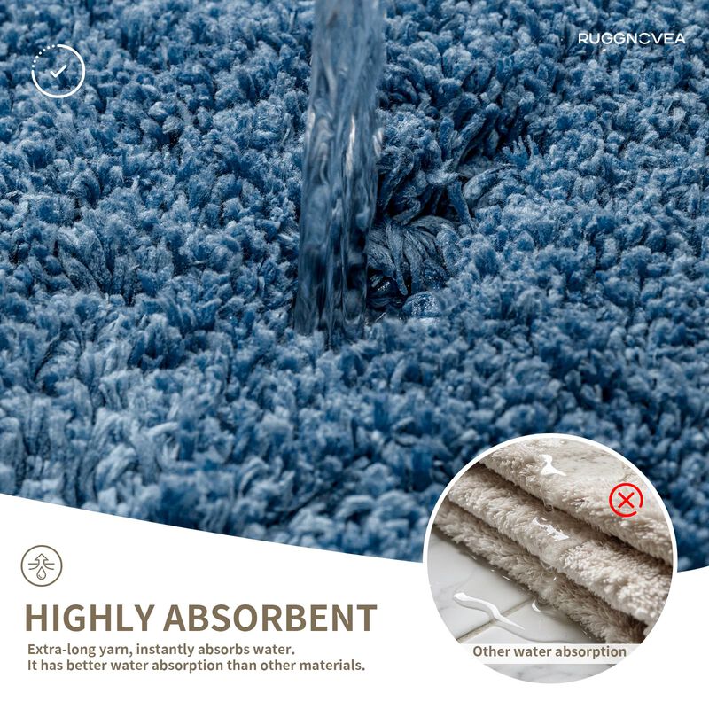 Alfombra De Ba&ntilde;o Ruggnovea 150x61 Cm Azul Micro... image number null