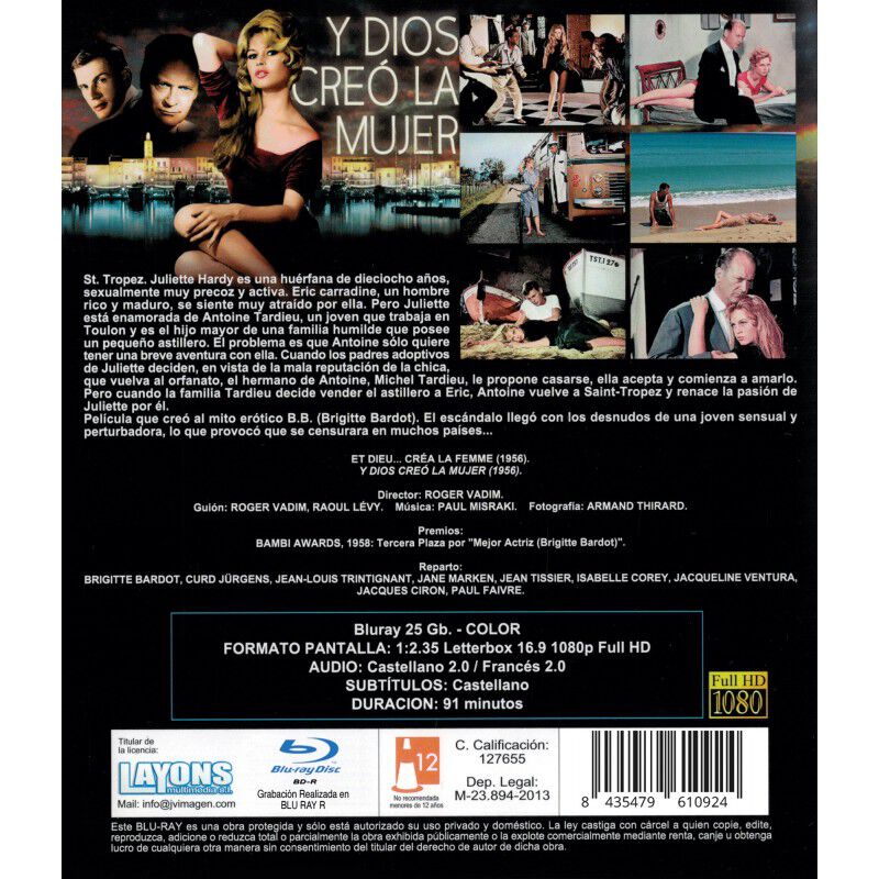 Y Dios Cre&oacute; A La Mujer [blu-ray R] (1956) image number null