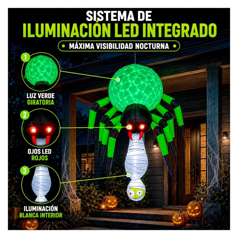 Inflable Halloween Ara&ntilde;a Gigante Exterior 2.1 M... image number null