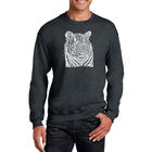 Sudadera De Cuello Redondo Word Art Para Hombre - Grandes Felinos - Gris