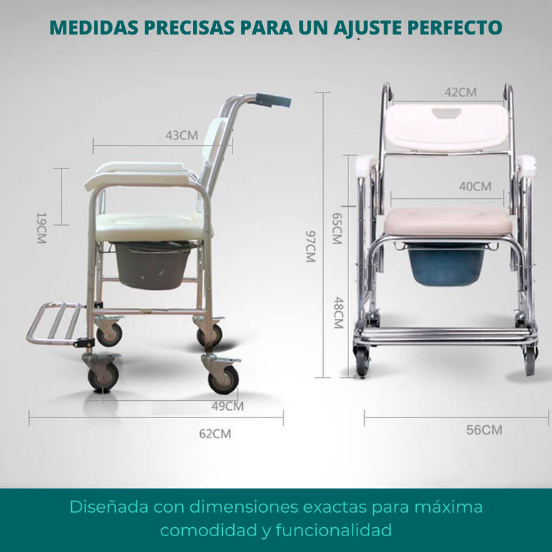 Silla Comodo  con Ruedas y Frenos Traseros | Si... image number null