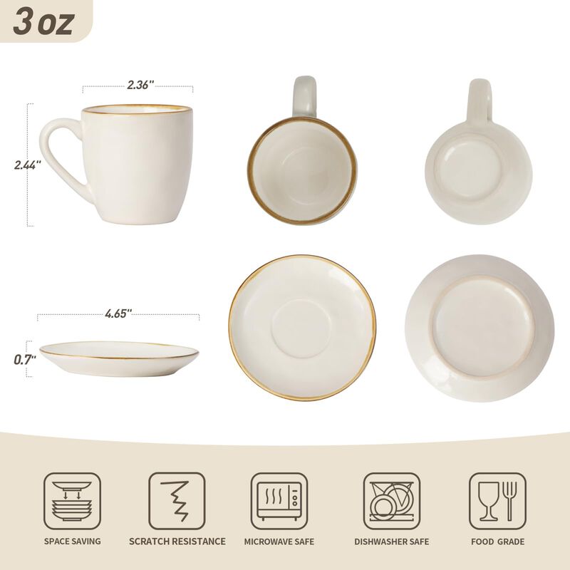 Juego De 4 Tazas De Espresso Blancas Famiware 1... image number null