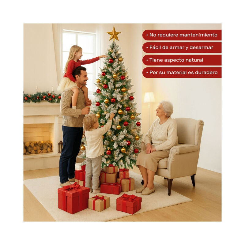 Arbol Navidad Nevado Premium 2.10m Pino Navide&ntilde;... image number null
