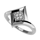 Anillo de Compromiso en Oro Blanco 10K con Circonia -  Talla:9.5/ FJ577-10W-CZ-95