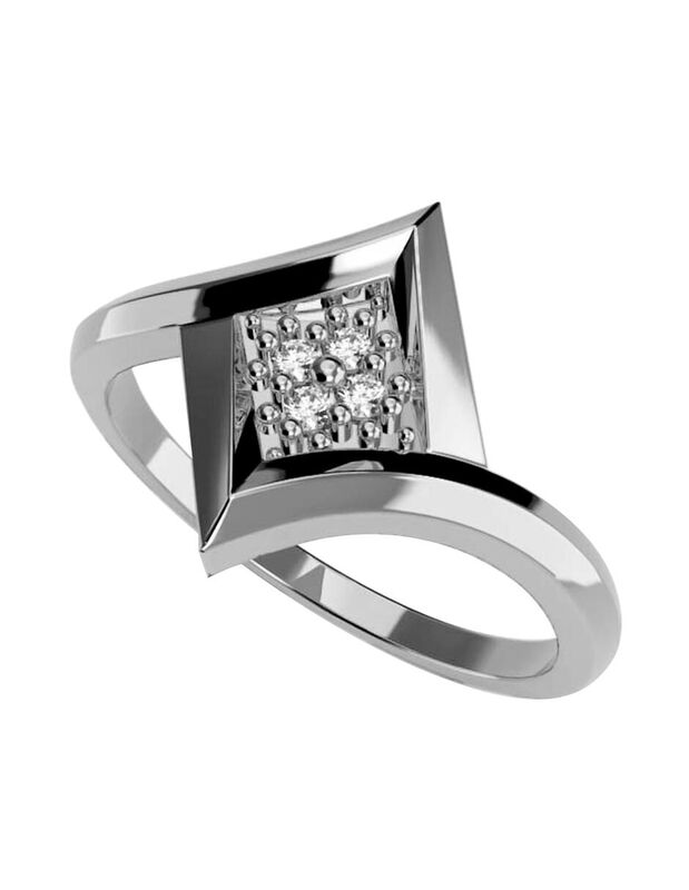 Anillo de Compromiso en Oro Blanco 14K con Circ... image number null