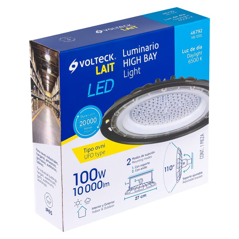 Luminario de Led 100 W High Bay Volteck image number null