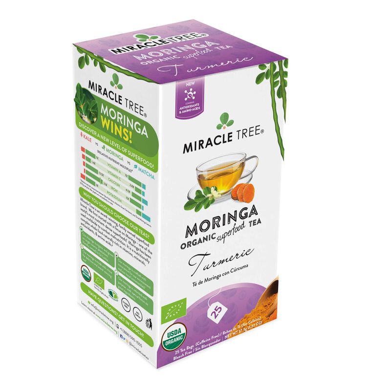 T&eacute; Miracle Tree Moringa C&uacute;rcuma Sin Cafe&iacute;na 12x... image number null