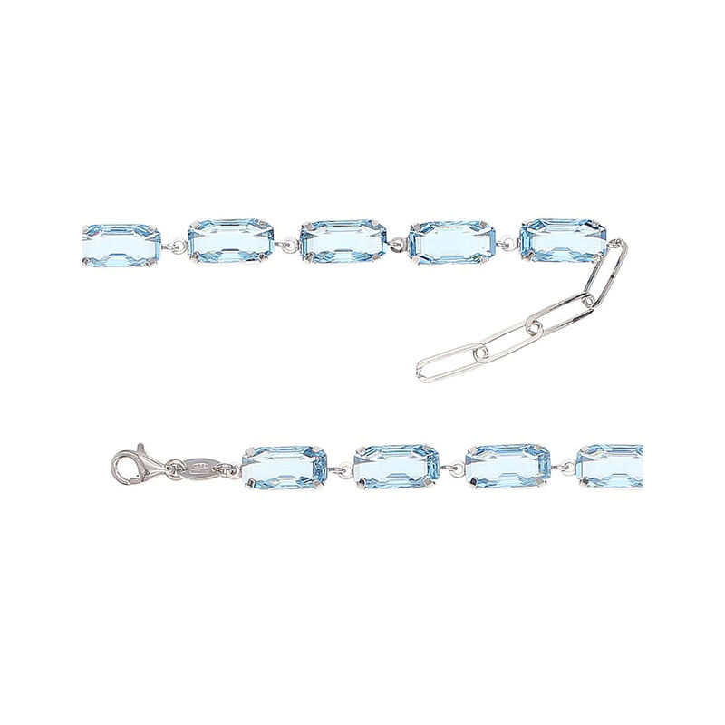 Pulsera De Plata 925 Con Zirconias De Azules (1... image number null