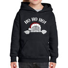Sudadera Con Capucha Word Art Para Ni&ntilde;a - Santa Asom&aacute;ndose - Negro