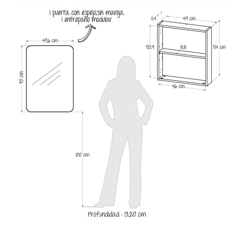 Gabinete de Ba&ntilde;o Curvi, Organizador Colgante (2... image number null