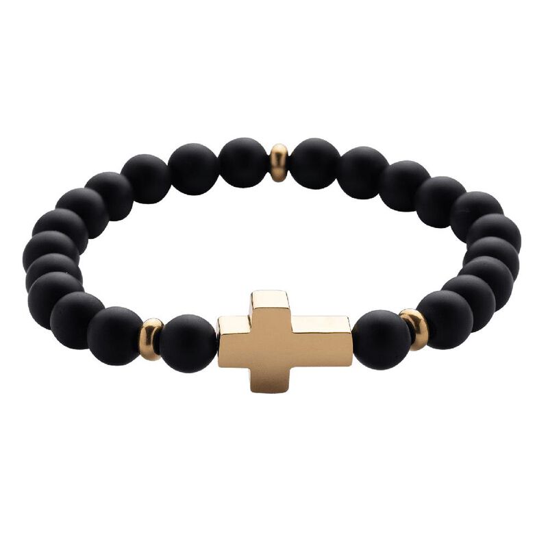 Pulsera Hombre Cruz, Brazalete Piedras, Regalos... image number null