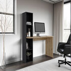 Escritorio Librero Aston Macadamia Y Wengue Virtual Muebles