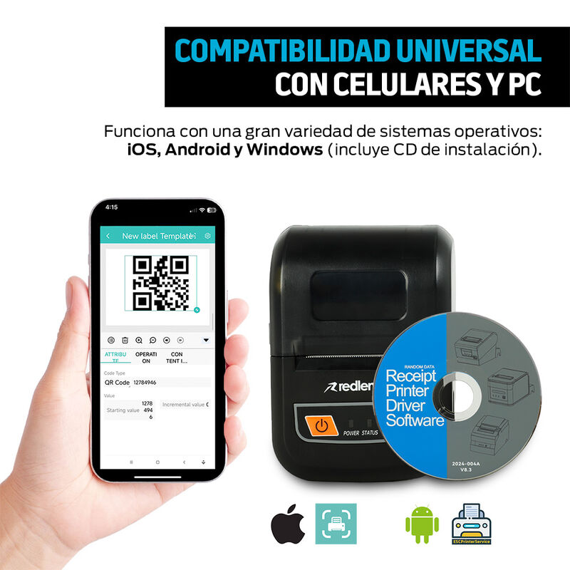 Impresora Portátil Mini Inalámbrica Bluetooth P... image number null