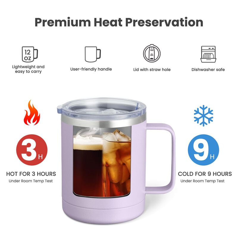 Juego De 2 Tazas De Caf&eacute; Meway 355 ml Lila Y Ro... image number null