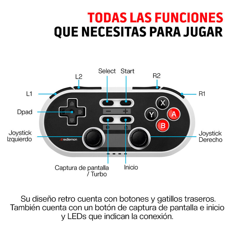 Control Para Nintendo Switch 1 Y 2 Retro Inal&aacute;m... image number null