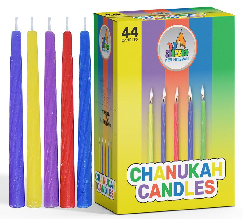 Velas De Januc&aacute; Ner Mitzvah De Colores Paquete ... image number null