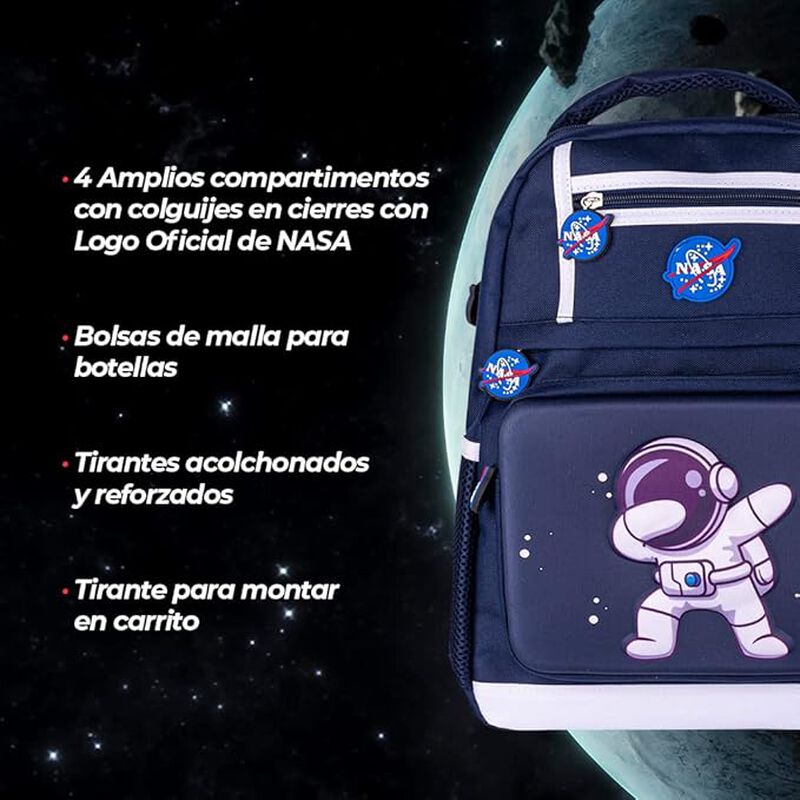 Mochila Escolar Edici&oacute;n NASA con Dise&ntilde;o Astrona... image number null