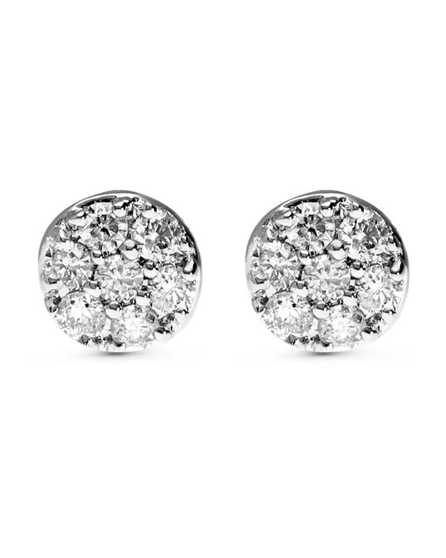 Broqueles De Oro Blanco 14k Con 5pts De Diamant... image number null