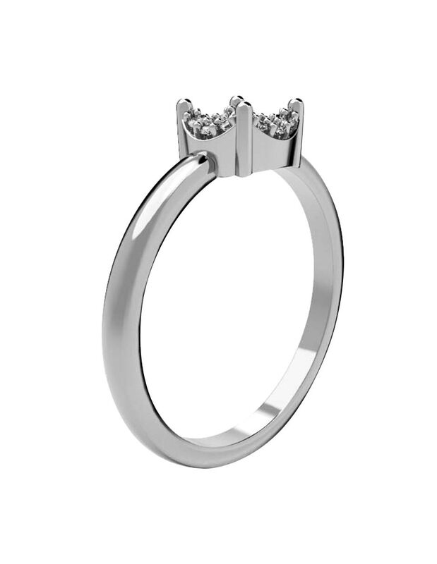 Anillo de Compromiso en Oro Blanco 10K con Circ... image number null