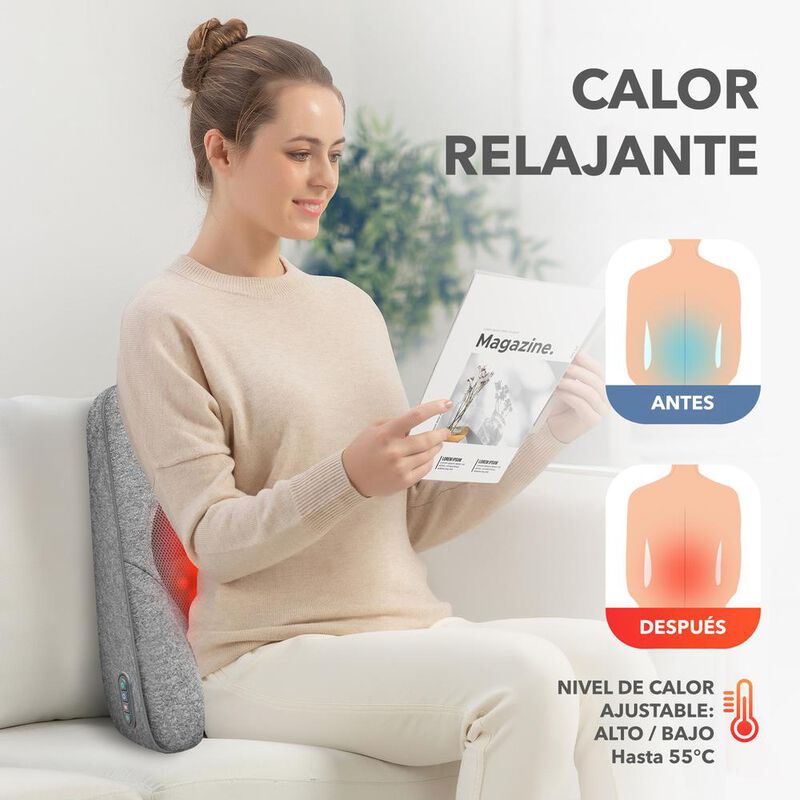 Coj&iacute;n Masajeador recargable Relief Plus Gris Li... image number null