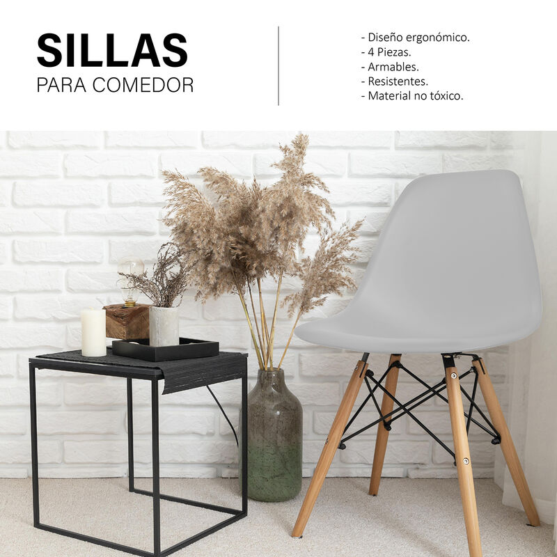 Set de 4 Sillas Modernas Para Comedor y Sala Mi... image number null