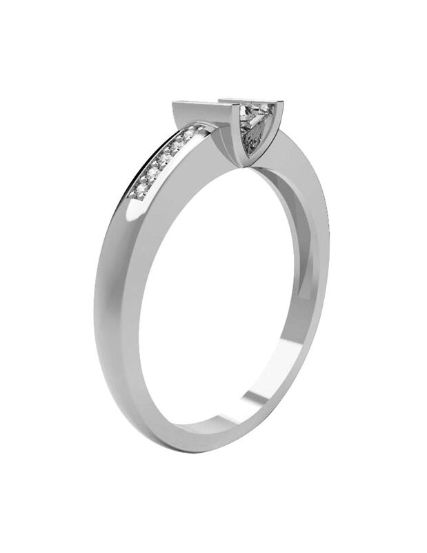 Anillo de Compromiso en Oro Blanco 14K con Circ... image number null