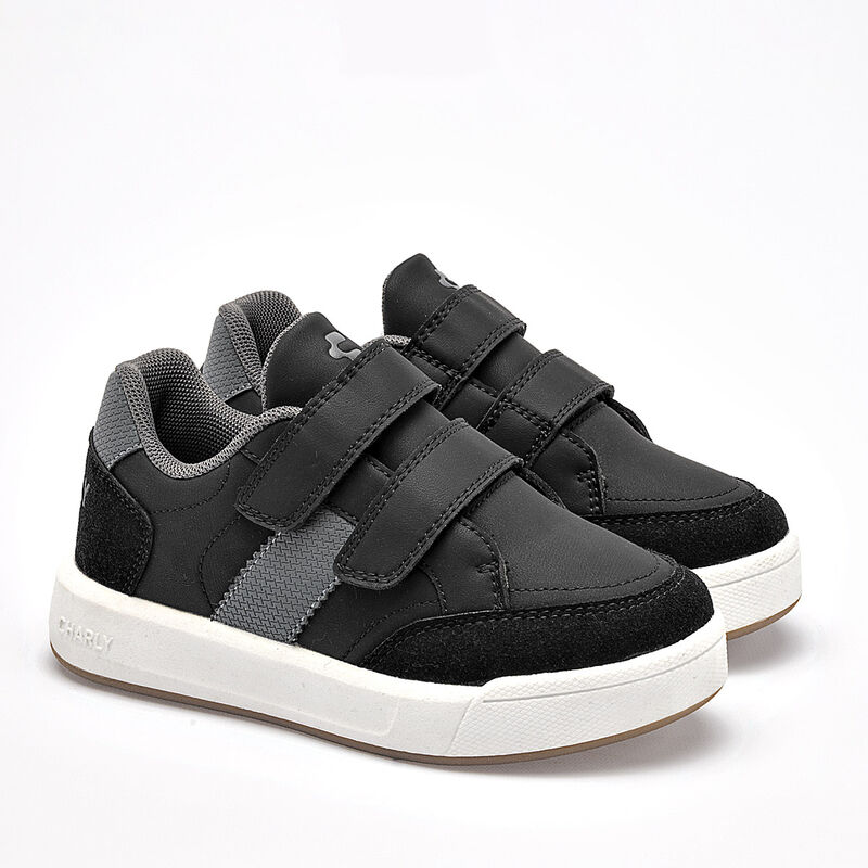Charly tenis para ni&ntilde;o  negro gris cod 139631-D image number null