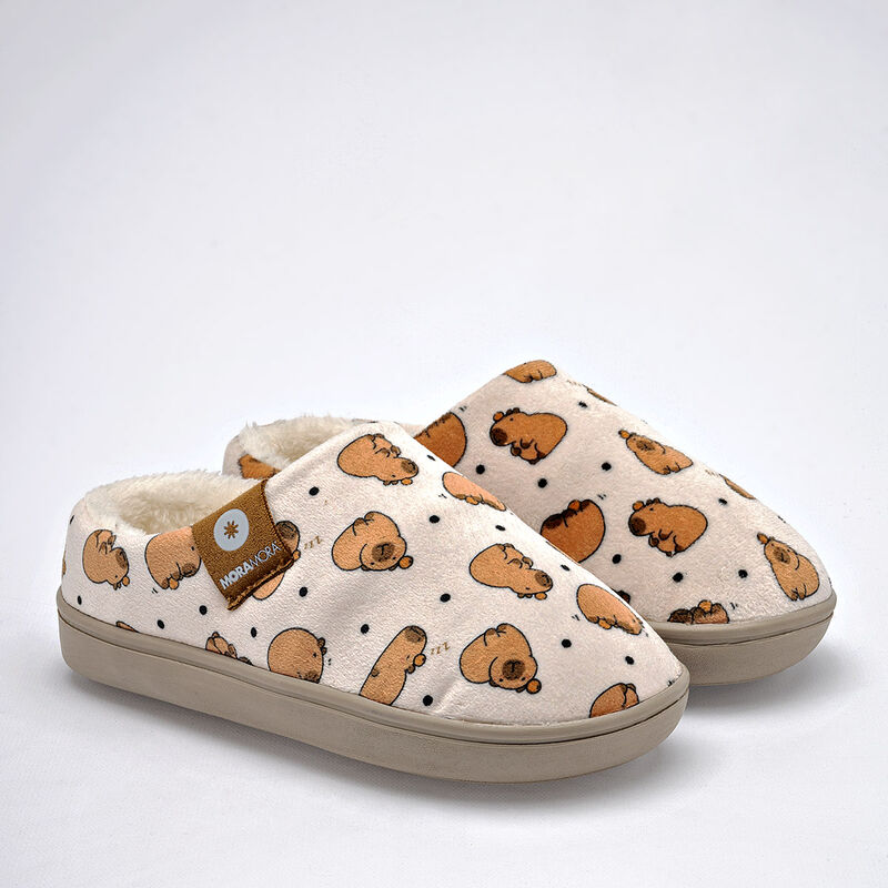 Moramora Pantufla para mujer beige camel image number null
