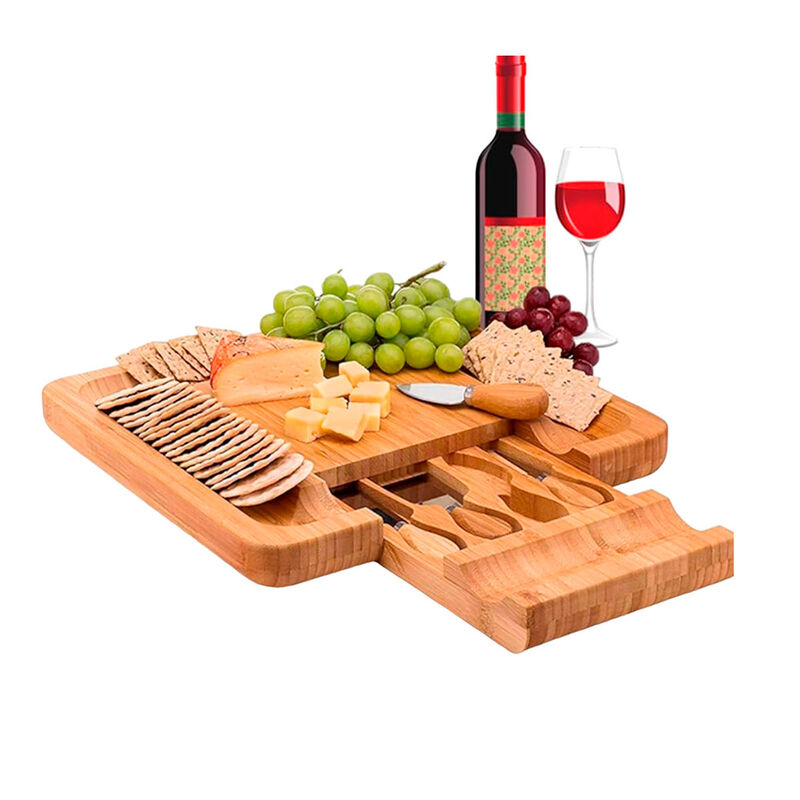 Tabla para Quesos Cuadrada de Bamb&uacute; con Cuchill... image number null