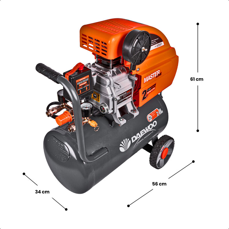 Daewoo Compresor de Aire 24 Litros 2 HP 8 Bar/1... image number null