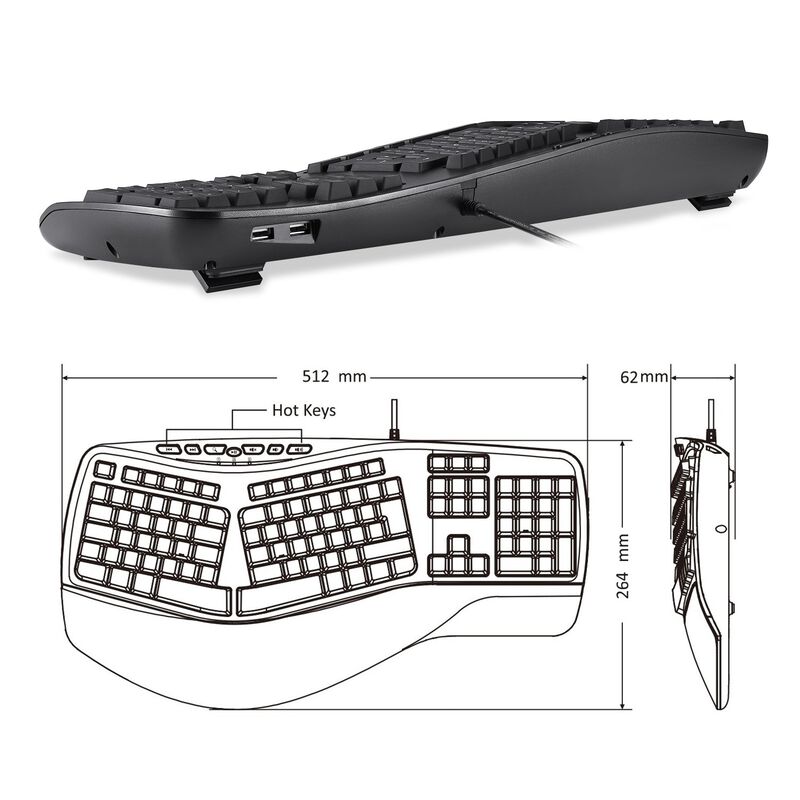 Teclado Perixx Periboard-312 Con 2 Puertos Usb ... image number null